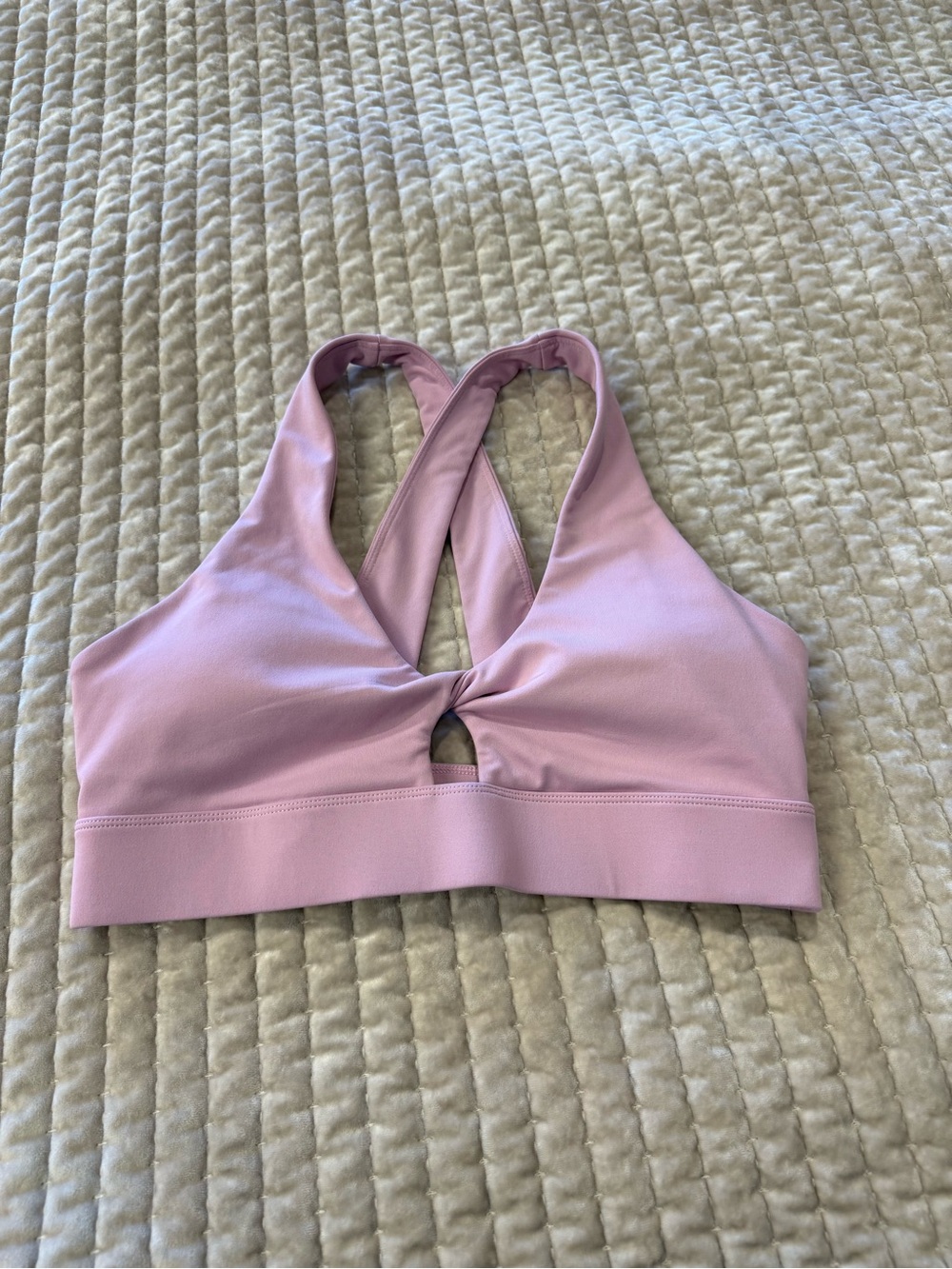 Women’s Light Pink Twist-Front Sports Bra